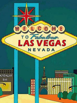 vianmo Holzschild 30x40cm welcome to fabulous las vegas Deko Geschenk