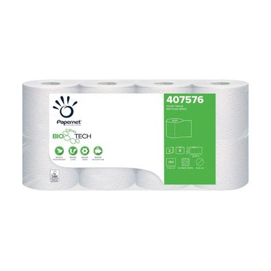 8x Papernet Toilettenpapier mit Bio Tech Technologie, 407576 - 8 Rollen | Packung (8