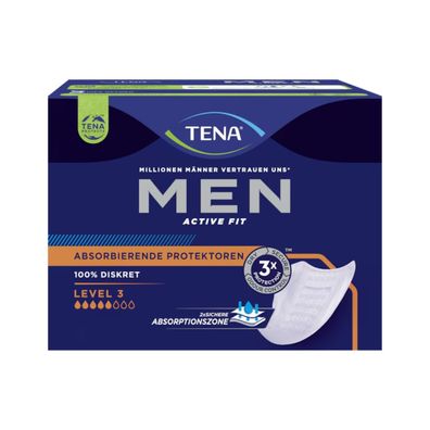 6x TENA Men Active Fit Level 3 Inkontinenzeinlage | Packung (16 Stück)