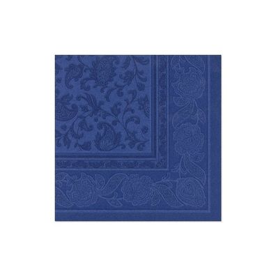 Papstar 50 Servietten "ROYAL Collection" 1/4-Falz 40 cm x 40 cm dunkelblau "Ornaments