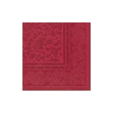 5x Papstar 50 Servietten "ROYAL Collection" 1/4-Falz 40 cm x 40 cm bordeaux "Ornament