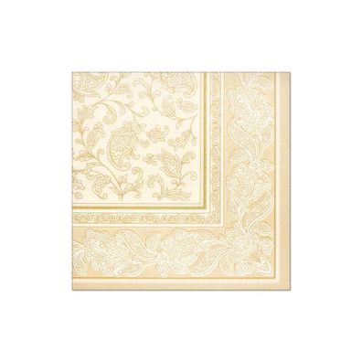 5x Papstar 50 Servietten "ROYAL Collection" 1/4-Falz 40 cm x 40 cm champagner "Orname