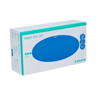 B. Braun Vasco® Nitril light Untersuchungshandschuhe - S / Blau | Packung (100 Stück)