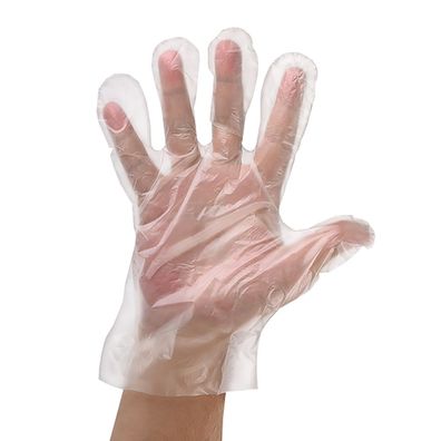 NITRAS PE-Einmalhandschuhe Polyethylen transparent unsteril gehämmert | Packung (1 St