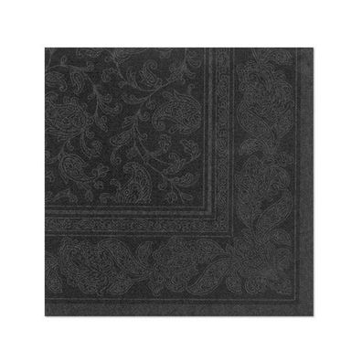 Papstar 20 Servietten "ROYAL Collection" 1/4-Falz 40 cm x 40 cm schwarz "Ornaments" |