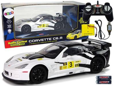 Racing Sportwagen R/C 1:18 Corvette C6.R Weiß 2.4 G Lights