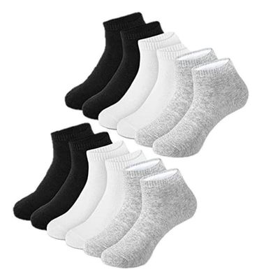 Filbert Sneaker Socken 12 Paar, Gr. 39-42 grau Sportsocken Sneakersocken Bequeme