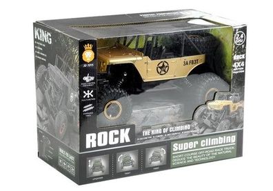 Ferngesteuertes Auto Jeep R/C 1:18 Gold Akkus Ladegerät Auto