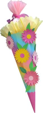 Schultüte Bastelset Regenbogen Blumen vorgestanzt von Prell