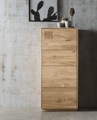 Highboard m. Holztüre 63x145cm 'Monza' Wildeiche geölt