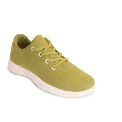 egos copenhagen Unisex Sneaker aus Merinowolle Filz Lime Green