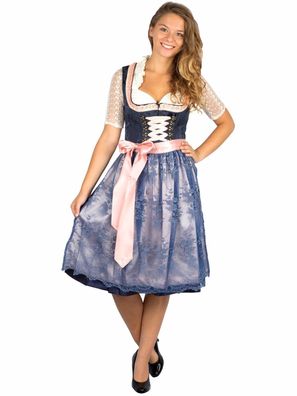 Krüger Dirndl Beauty Queen 60er Länge marine - Farbe: marine Größe: 32