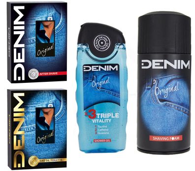 DENIM Original Set Eau de Toilette + duschgel + after shave + Raiserschaum