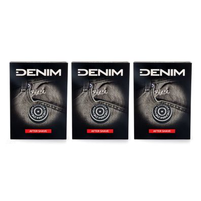 3x DENIM BLACK After Shave 100ml - erfrischendes Rasierwasser