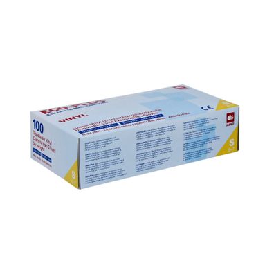 AMPri Vinyl Einmalhandschuhe puderfrei - 100 Stk. - L / Weiß - 4044941002101 | Box (1