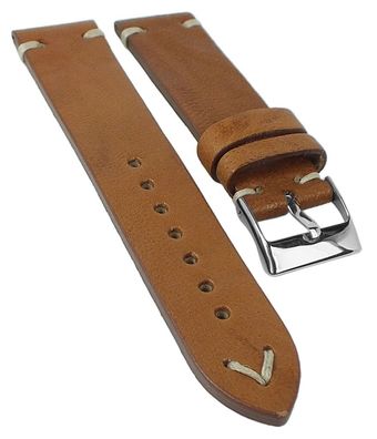 Parma Uhrenband | Leder hellbraun mit Naht | Handmade in Italy 33670