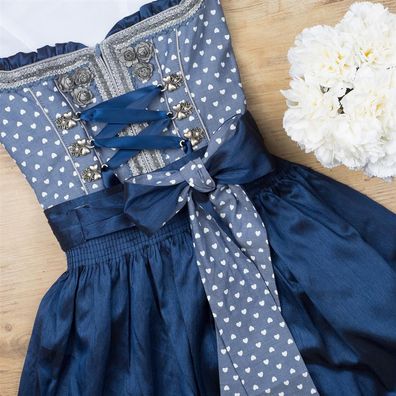 Krüger Dirndl Sweetheart 50er Länge hellblau - Größe: 36 Farbe: Blau