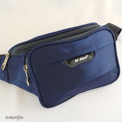 Bauchtasche Canvas, Unisex, 3 Fächer, Blau Art.-Nr. 13222