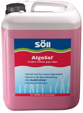 Söll Algenentferner 5 Liter Algosol für 100 Qbm Teichwasser