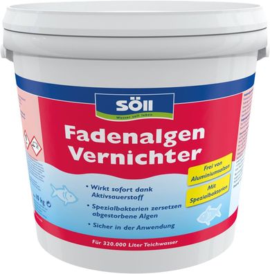 Söll Algenentferner 10 Kg Fadenalgen Vernichter für 320 Qbm Teichwasser