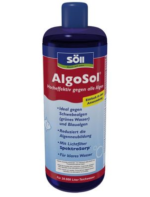 Söll Algenentferner 1 Liter Algosol für 20 Qbm Teichwasser