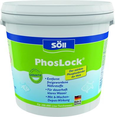 Söll Phosphatentferner 10 Kg PhosLock® AlgenStopp für 200 Qbm Teichwasser