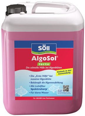 Söll Algenentferner 10 Liter AlgoSol forte für 200 Qbm Teichwasser