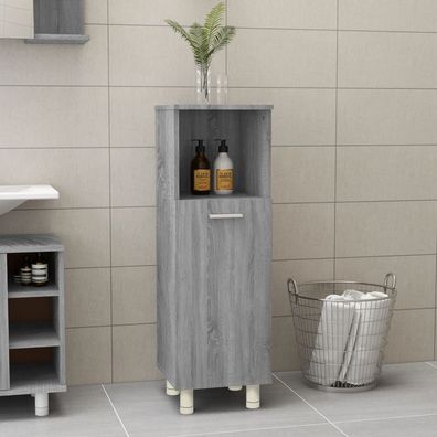 vidaXL Badschrank Grau Sonoma 30x30x95 cm Holzwerkstoff