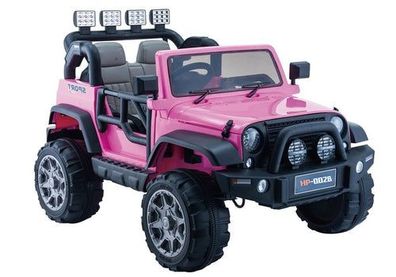 Kinderfahrzeug Jeep HP012 Rosa EVA-Reifen Ledersitz LED Frontscheinwerfer Auto