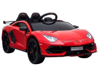 Kinderfahrzeug Lamborghini Aventador Rot Ledersitz EVA-Reifen Auto