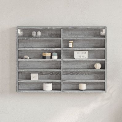 vidaXL Vitrinenschrank Grau Sonoma 80x8,5x58 cm Holzwerkstoff