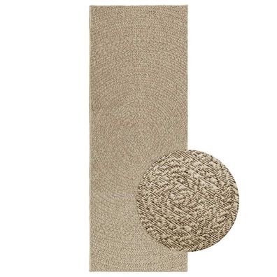 vidaXL Teppich ZIZUR Beige 80x200 cm Jute-Optik Indoor und Outdoor