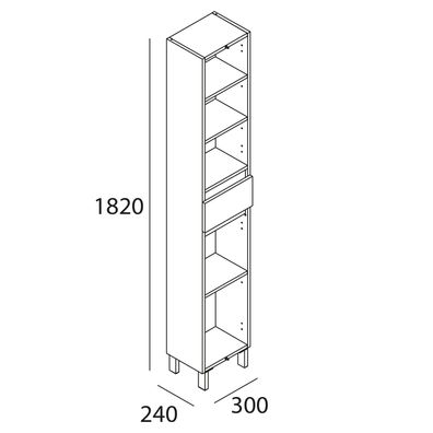 Salgar Infinity Hochschrank 300/240 Eternity Eiche Badmöbel SP