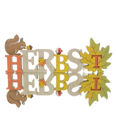 Posiwio Schriftzug `Herbst´ Bunt 35 x 12,5 cm - MDF