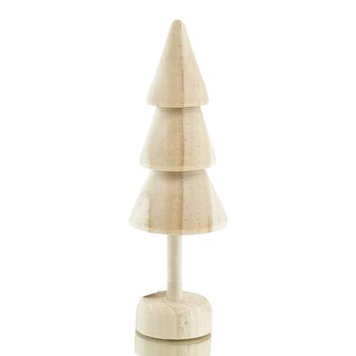 Posiwio Weihnachtsdeko Tannenbaum gerade Linien Ø 5 cm Höhe 16 cm - Holz