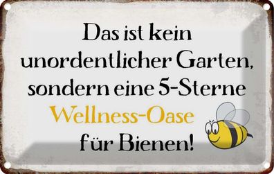 vianmo Blechschild 30x20cm Kein Garten Wellness Oase Biene Deko Geschenk