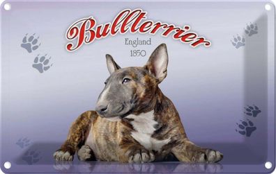 vianmo Blechschild 30x20cm Bullterrier 1850 Deko Geschenk