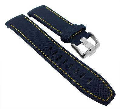 Jacques Lemans Soccer Uhrenarmband blau Synthetik Kontrastnaht 1-1358P