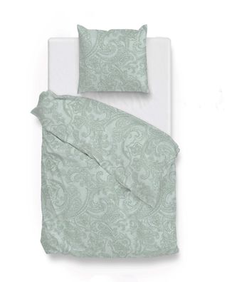 Zo! Home Cotton Bettwäsche 135x200 Paisley di Lino Mint green grün meliert