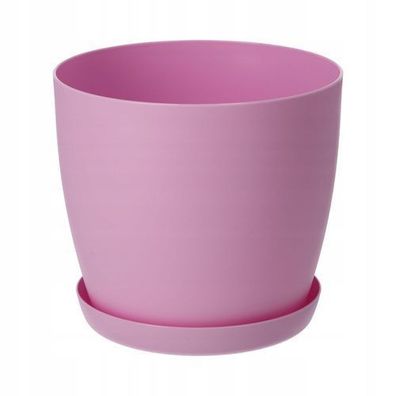 KADAX Matte Blumentopf mit Untersetzer, aus Kunststoff, 20 cm, Rosa