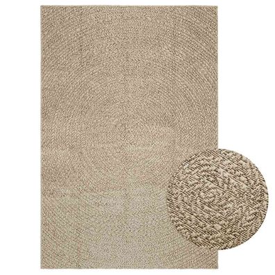 vidaXL Teppich ZIZUR Beige 140x200 cm Jute-Optik Indoor und Outdoor