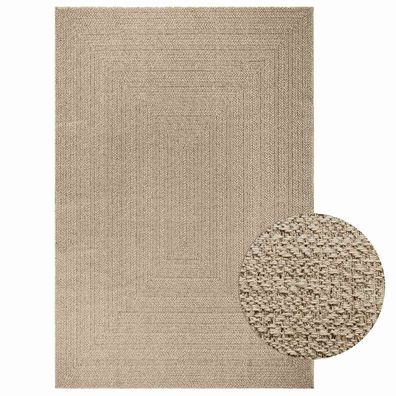 vidaXL Teppich ZIZUR Beige 200x290 cm Jute-Optik Indoor und Outdoor