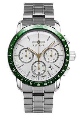 Zeppelin Herrenuhr New York Chronograph Bicolor/Grün 8878MB-4