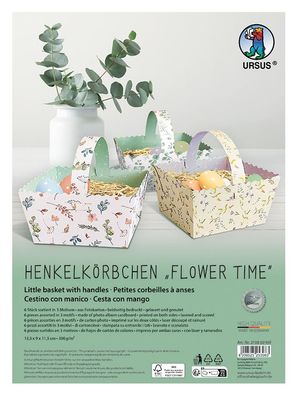 Henkelkörbchen Flower Time, 6er Set