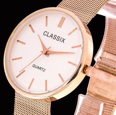 Damenuhr Classix Farbe rose gold mit Meshband 38mm