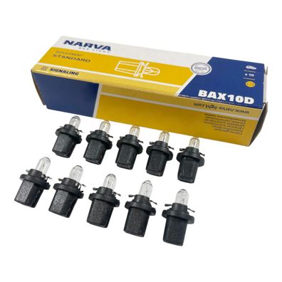 10 x Narva BAX10d B8,5d Schwarz Instrumentenbeleuchtung 12V 1,2W