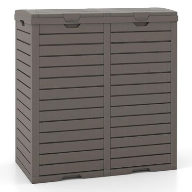 M¨¹lleimer mit Doppeldeckel, 235 L, M¨¹lltonne Outdoor, Abfalltonne mit Griff