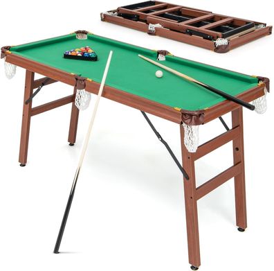 Billardtisch Klappbar, Billiard Tisch inkl. 2 Queues, 16 Billard, 2 Kreiden, Dreieck