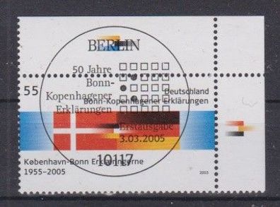 BRD 2005 gestempelt ESST Ecke oben rechts MiNr. 2449 Bonn-Kopenhagener Erklärungen