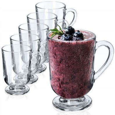 KADAX Kaffeegläser, 6er Set, 300ml, Teegläser aus Glas, Glühweingläser